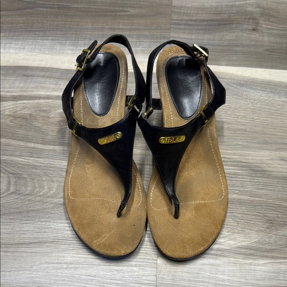 🚩 Lauren Ralph Lauren Elegant Black and Tan Women's Sandals size 8.5 - Picture 1 of 7